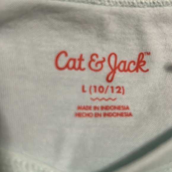 NWT short sleeve 2 tone blue/white t-shirt w/h palm trees sun Boys L - Picture 8 of 9